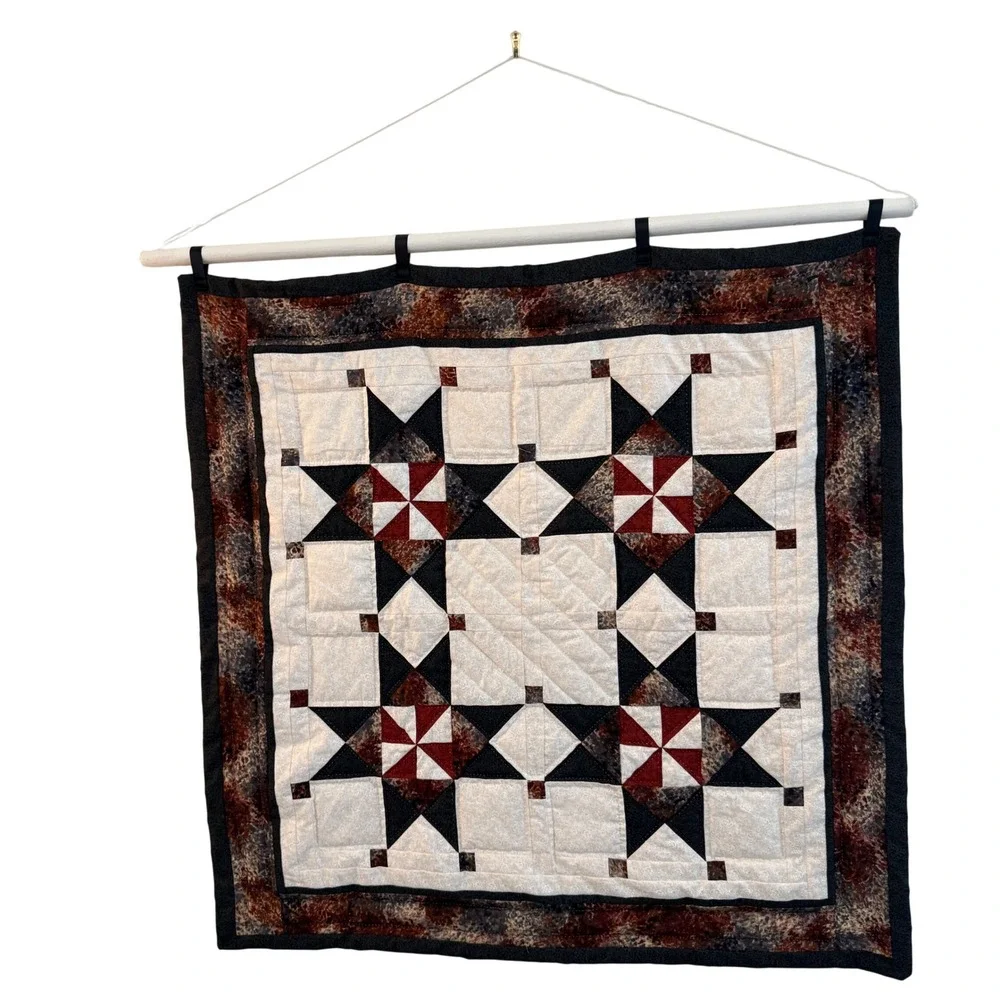 Handmade Quilt Wall Hanging‎ Americana Star Pattern Rustic Farmhouse Decor